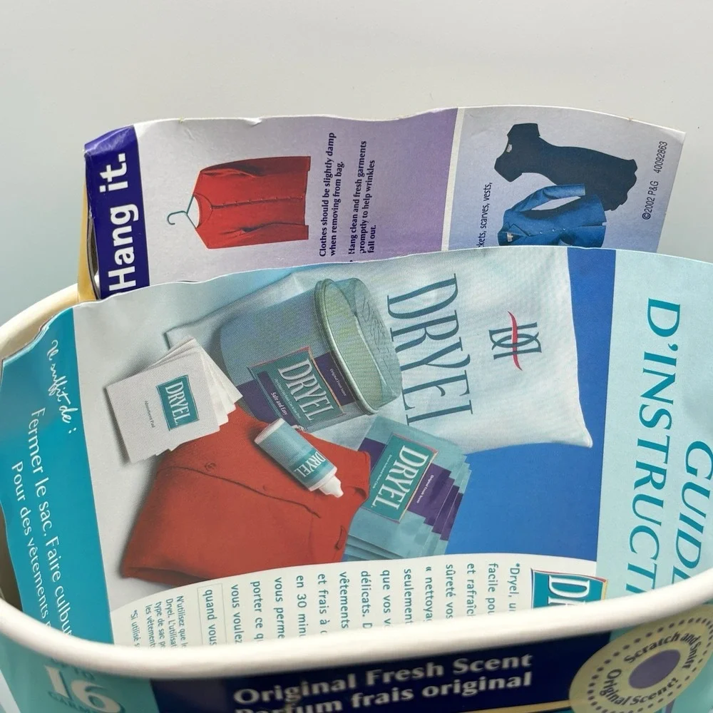 Vintage DRYEL Dry Clean Fabric‎ Care Starter Kit Original Teal Canister (2002)
